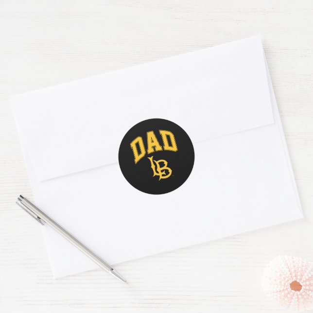 Long Beach State Dad Classic Round Sticker (Envelope)