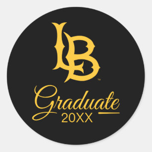 Long Beach State Logo Graduation Classic Round Sticker