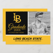 Long Beach State Logo Graduation Invitation (Front/Back)