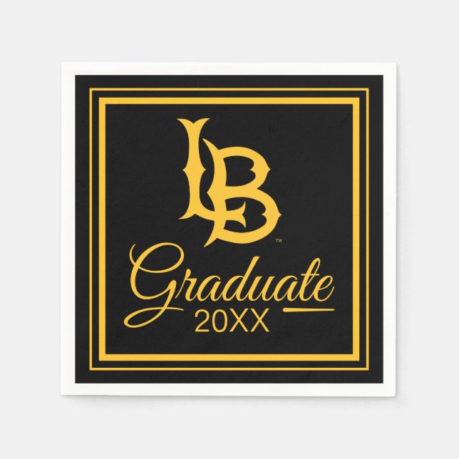 Long Beach State Logo Graduation Napkins (Front)