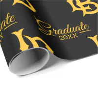 Custom company logo branded business gifts black wrapping paper