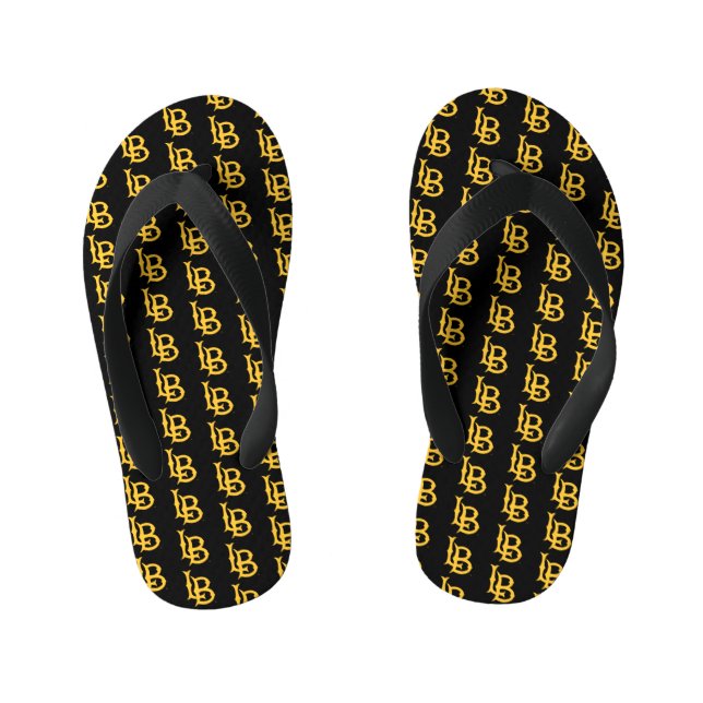 Long Beach State Logo Kid's Flip Flops (Footbed)