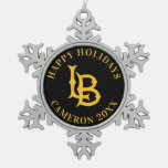 Long Beach State Logo Snowflake Pewter Christmas Ornament at Zazzle