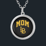 Long Beach State Mom Silver Plated Necklace<br><div class="desc">Check out these California State University Long Beach designs! Show off your California State Pride with these new University products. These make the perfect gifts for the Long Beach student, alumni, family, friend or fan in your life. All of these Zazzle products are customizable with your name, class year, or...</div>
