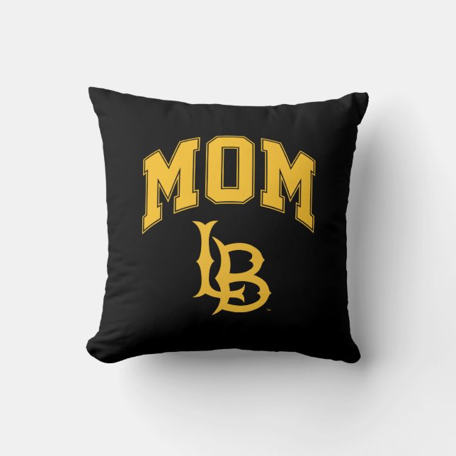 Long Beach State Mom Throw Pillow (Front)
