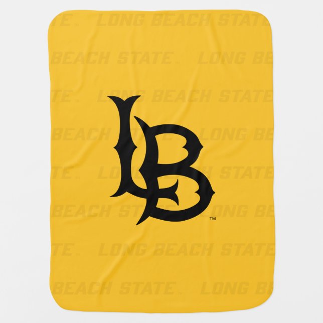 Long Beach State Watermark Baby Blanket (Front)