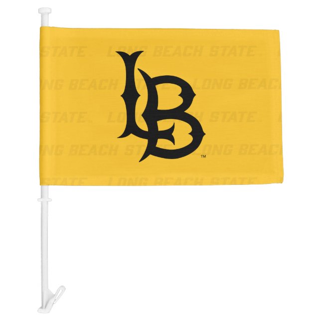 Long Beach State Watermark Car Flag (Front)