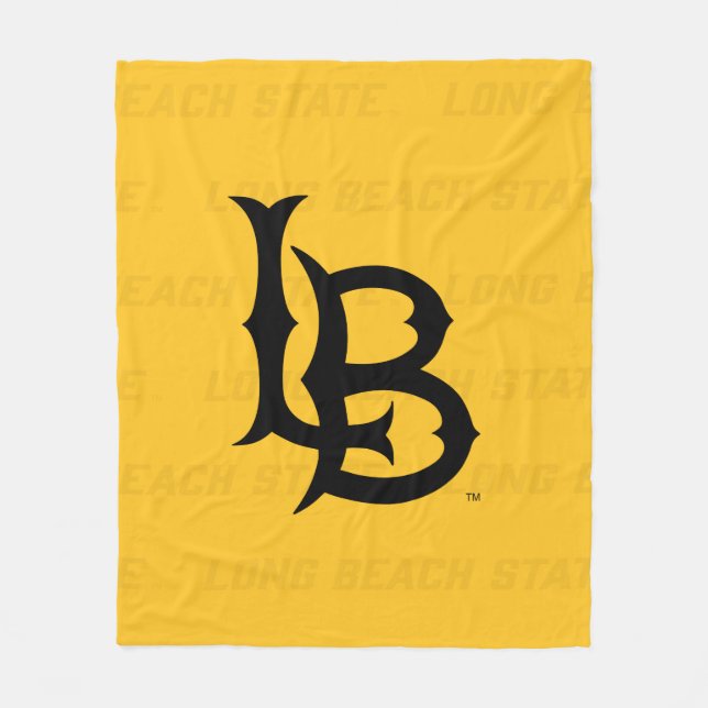Long Beach State Watermark Fleece Blanket (Front)
