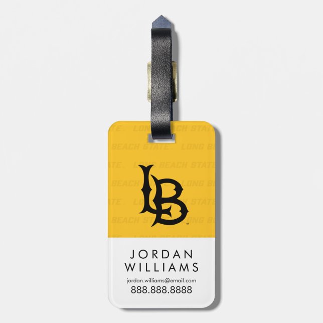 Long Beach State Watermark Luggage Tag (Back Vertical)