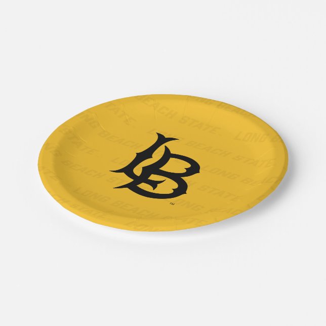 Long Beach State Watermark Paper Plates (Angled)