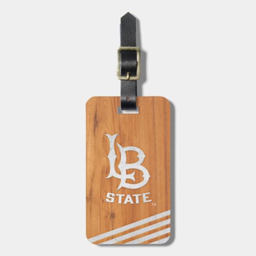 Long Beach State Wood Concrete Stripes Luggage Tag