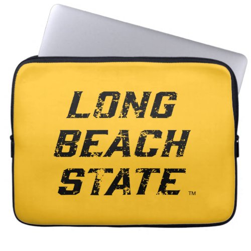 Long Beach State Wordmark Distressed Laptop Sleeve