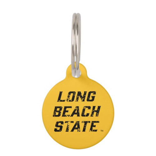 Long Beach State Wordmark Distressed Pet ID Tag