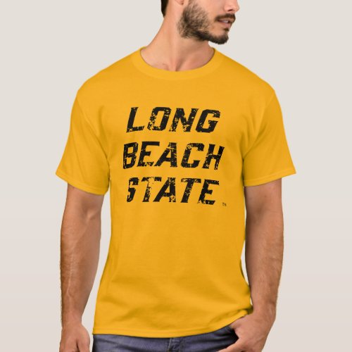Long Beach State Wordmark Distressed T_Shirt