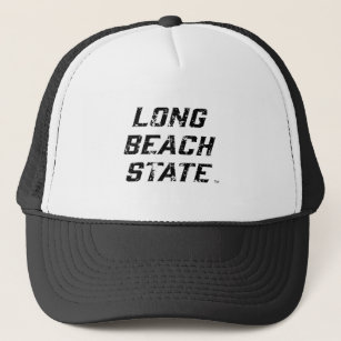 Long Beach State Wordmark Distressed Trucker Hat