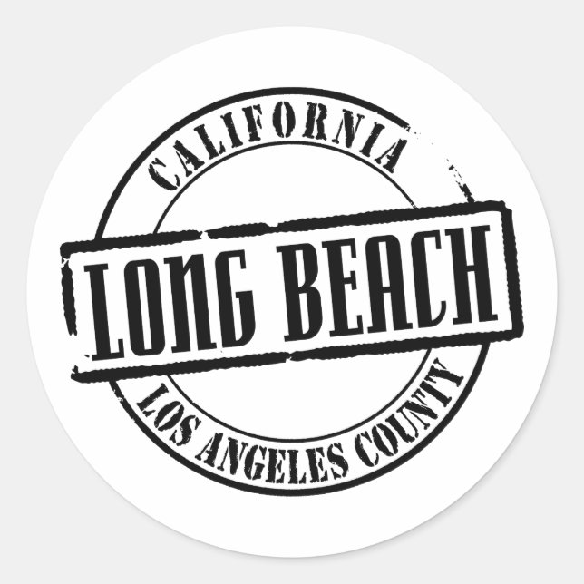 Long Beach Title Classic Round Sticker (Front)