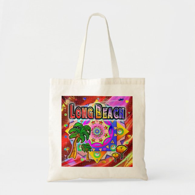 Long Beach Tropical Friends Tote Bag (Front)