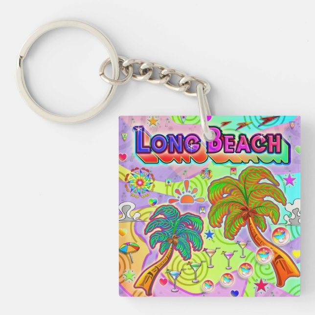 Long Beach Vacation Target Keychain (Front)