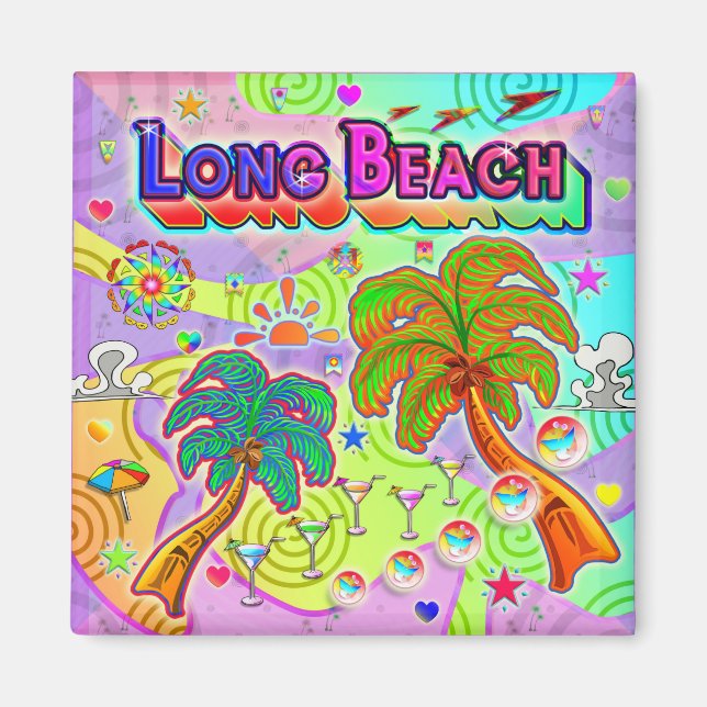 Long Beach Vacation Target Magnet (Front)