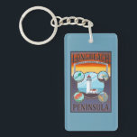 Long Beach, WashingtonTravel Keychain<br><div class="desc">Long Beach,  Washington - Travel - LP Original Poster -   was created in 2008. This image depicts scenes from Long Beach,  WA.</div>