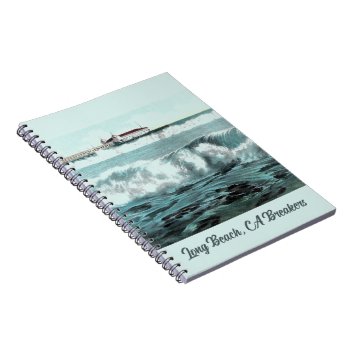 Long Beach Waves Notebook by vintageamerican at Zazzle