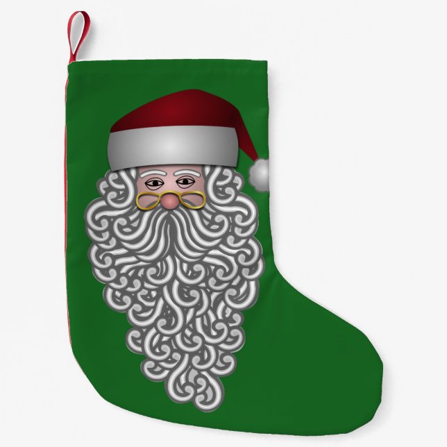 Long Beard Santa Small Christmas Stocking (Front)