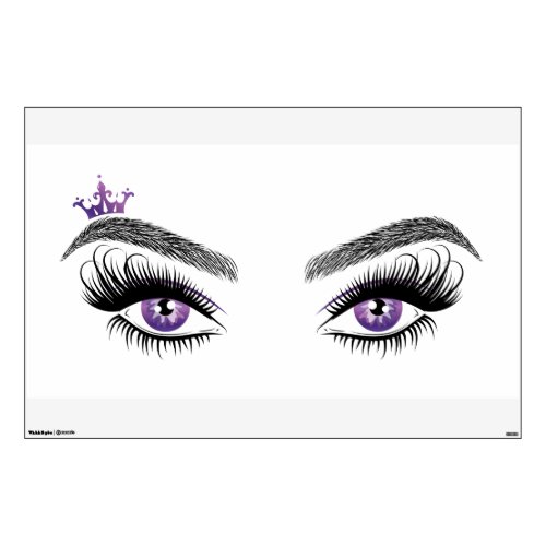 Long Beautiful Lashes Eyes and Brows Hand drawn Bu Wall Decal