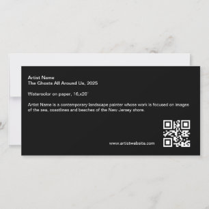 Long Black Artist Sign Gallery Plaque QR Code Holiday Card