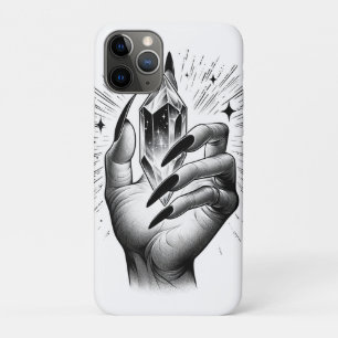 Long Black Nails & Crystal Energy Magic Vintage iPhone 11 Pro Case