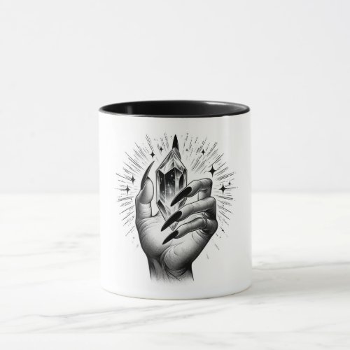 Long Black Nails  Crystal Energy Magic Vintage Mug