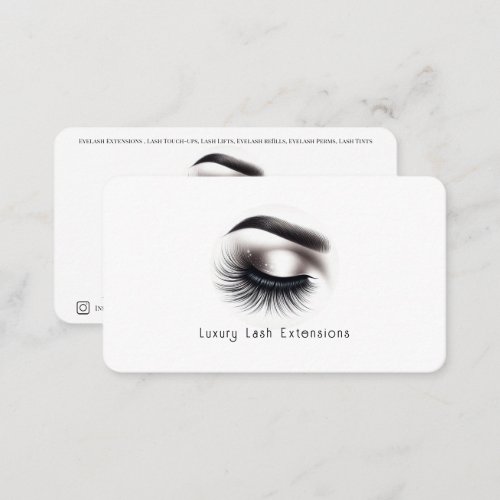 Long Black Wispy Eyelashes Lash Extensions Beauty  Business Card