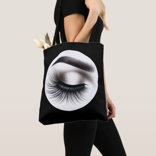 Long Black Wispy Eyelashes Lash Extensions Beauty  Tote Bag
