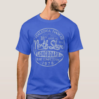 Long Board North Shore Surf Vintage Hawaii Beach M T-Shirt