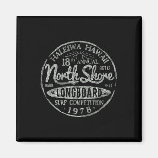 Long Board North Shore Surf Vintage Hawaii Beach Magnet