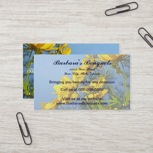 Customizable Long-Bracted Tickseed Sunflower Wildflower Business Cards