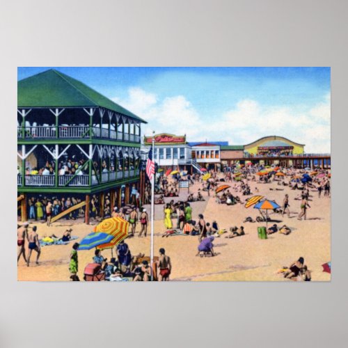 Long Branch New Jersey Bathing Beach Poster