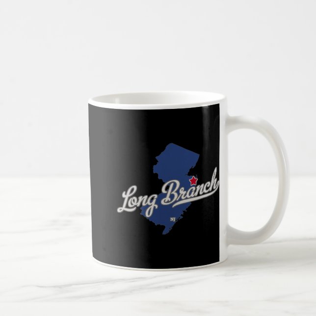 Long Branch New Jersey Nj Map  Coffee Mug (Right)