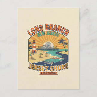 Long Branch NJ – Retro 1950s Style Travel Postcard