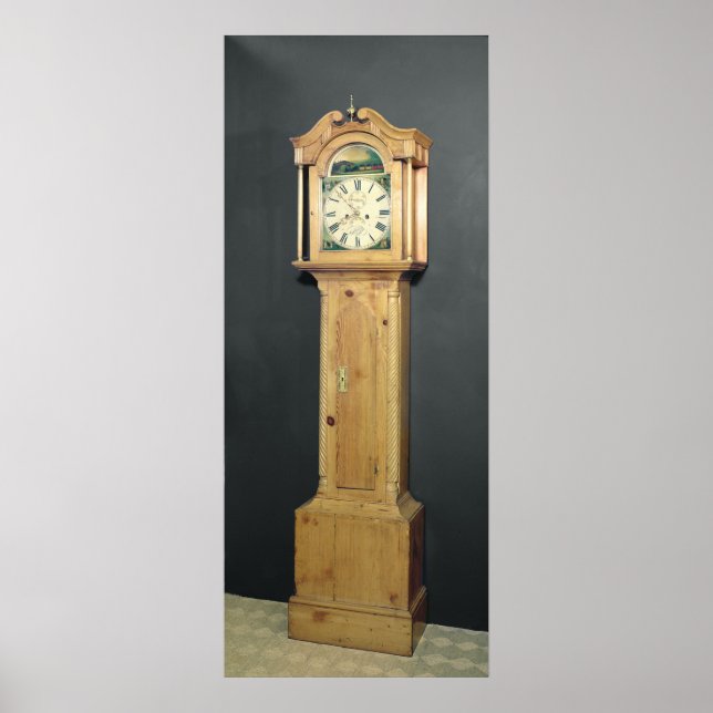 Long-case clock, with enamel painting poster (Front)