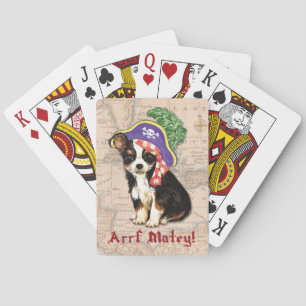 Long Coat Chihuahua Pirate Poker Cards