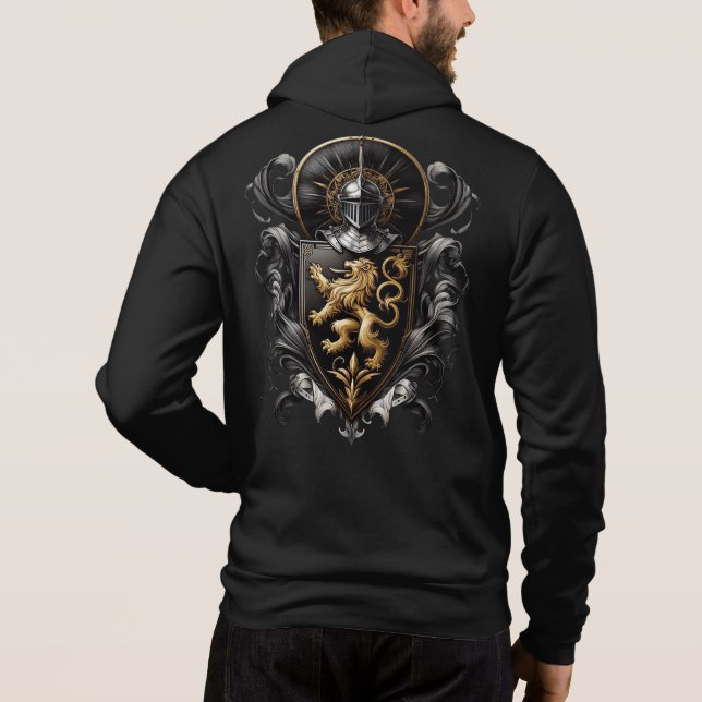 Long Coat of Arms Men's Hoodie (Back)