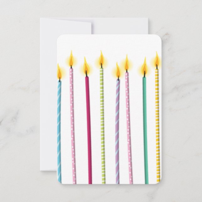 Long Colorful Candles Birthday Template (Front)