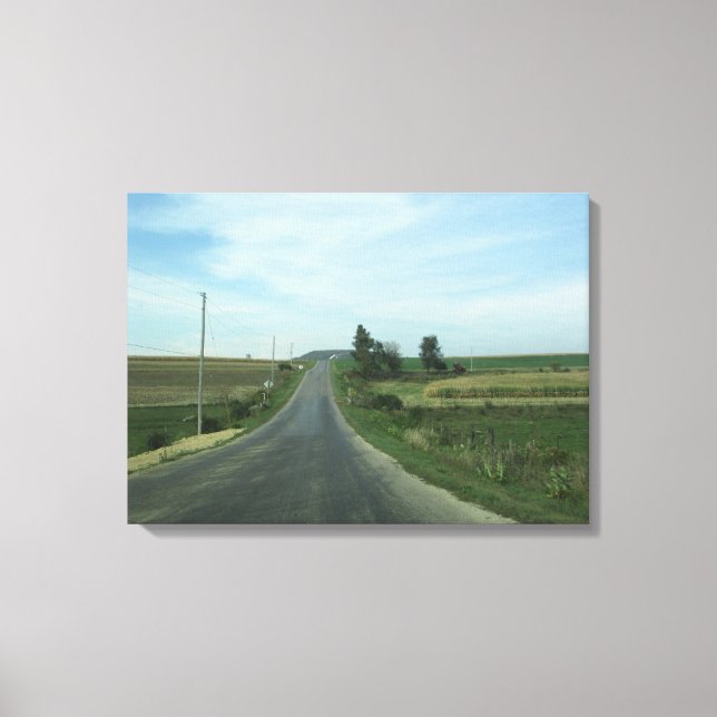 Long Country Road Wall Canvas Art (Front)
