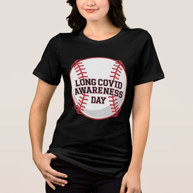 Long COVID Awareness Day Baseball Design Tri-Blend Shirt (Front)