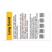 Long Covid info paper sticker