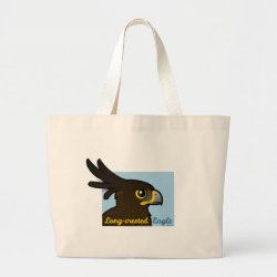 Long-crested Eagle Portrait Jumbo Tote Bag