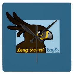 Long-crested Eagle Portrait Square Wall Clock