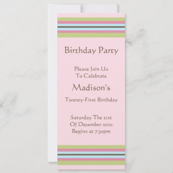 Long Crisp Mod Design Birthday Party Invitation by SublimeStationery at Zazzle