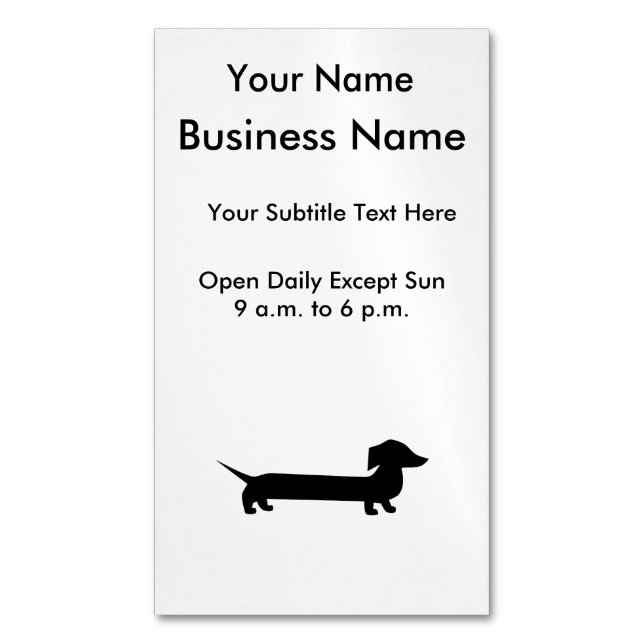 Long Dachshund Funny Drawing Business Card Magnet (Front Vertical)