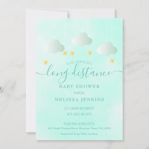 Long Distance Baby Shower By Mail Boy Neutral Invitation